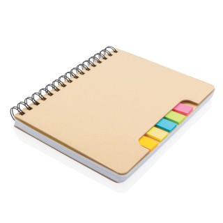 Libreta espiral A5 Kraft con notas adhesivas personalizada